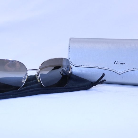 Limited Edition CARTIER Panther Sunglasses, Black with Blue Sapphire - Picture 8 of 8